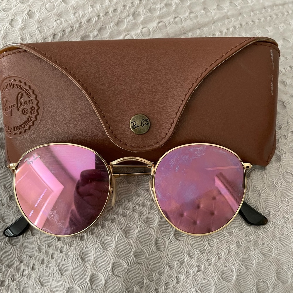COPY - RAY BAN PINK REFLECTIVE SUNGLASSES